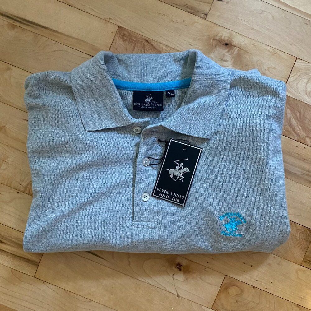 Beverly Hills Polo Club Short-Sleeve Polo Gray Men's‎ XL (NWT)